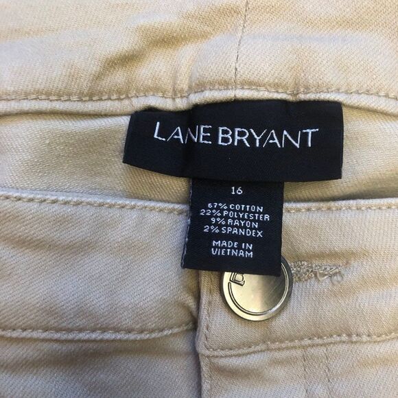 Lane Bryant Khaki/Tan Colored Side Slit Cropped Jeans Size 16 - Picture 4 of 9